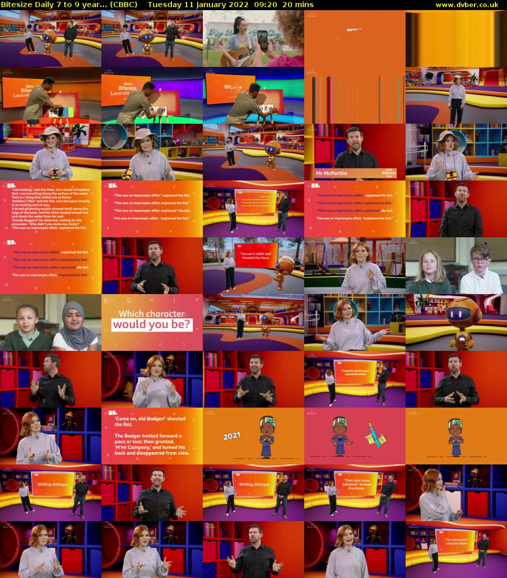 Bitesize Daily 7 to 9 year... (CBBC) Tuesday 11 January 2022 09:20 - 09:40