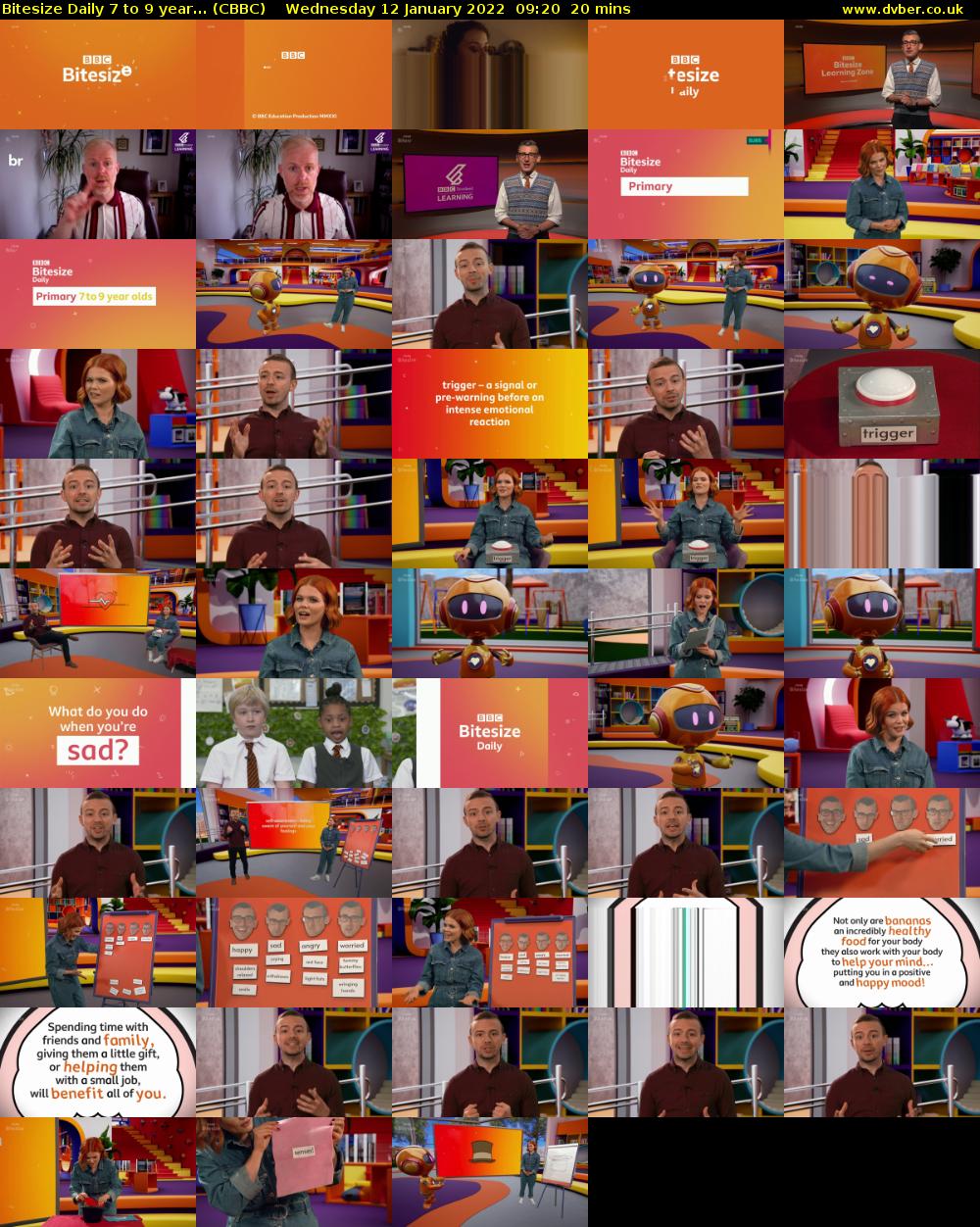 Bitesize Daily 7 to 9 year... (CBBC) Wednesday 12 January 2022 09:20 - 09:40