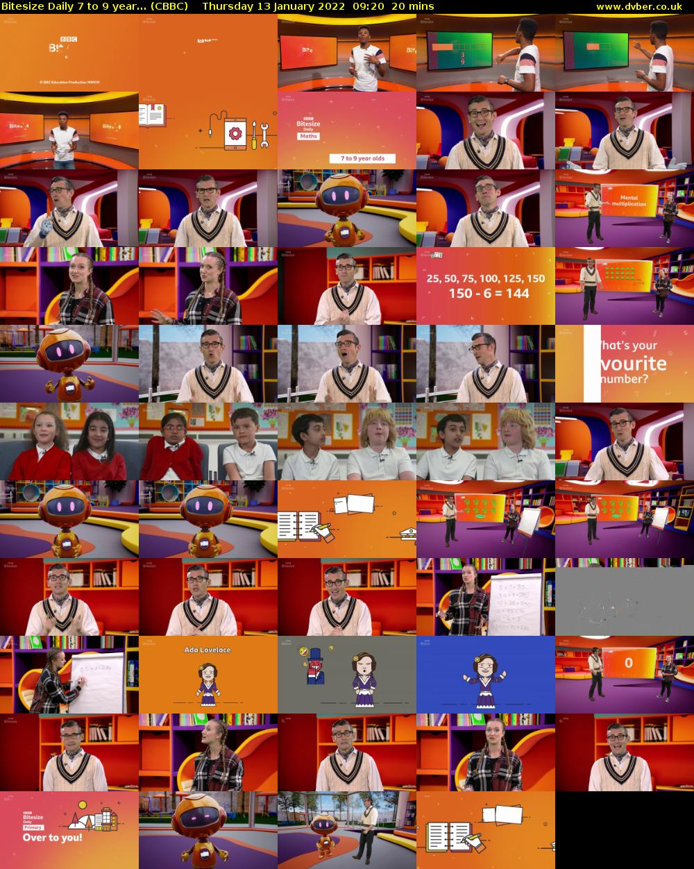 Bitesize Daily 7 to 9 year... (CBBC) Thursday 13 January 2022 09:20 - 09:40