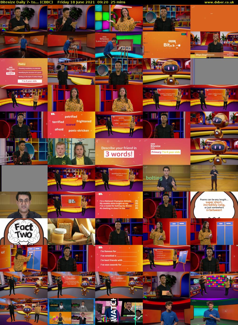 Bitesize Daily 7- to... (CBBC) Friday 18 June 2021 09:20 - 09:45