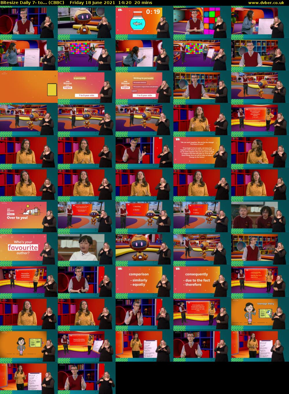 Bitesize Daily 7- to... (CBBC) Friday 18 June 2021 14:20 - 14:40