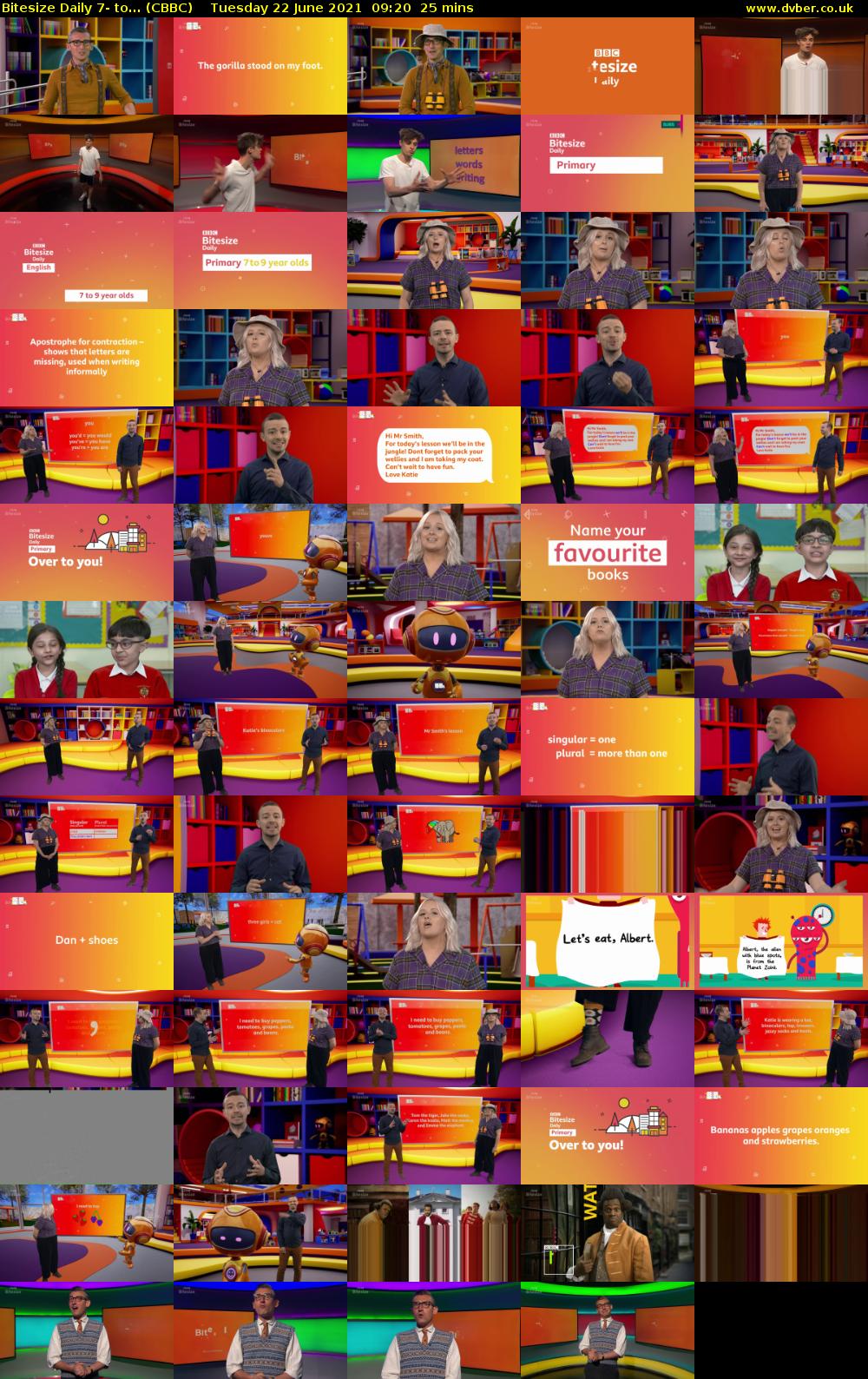 Bitesize Daily 7- to... (CBBC) Tuesday 22 June 2021 09:20 - 09:45