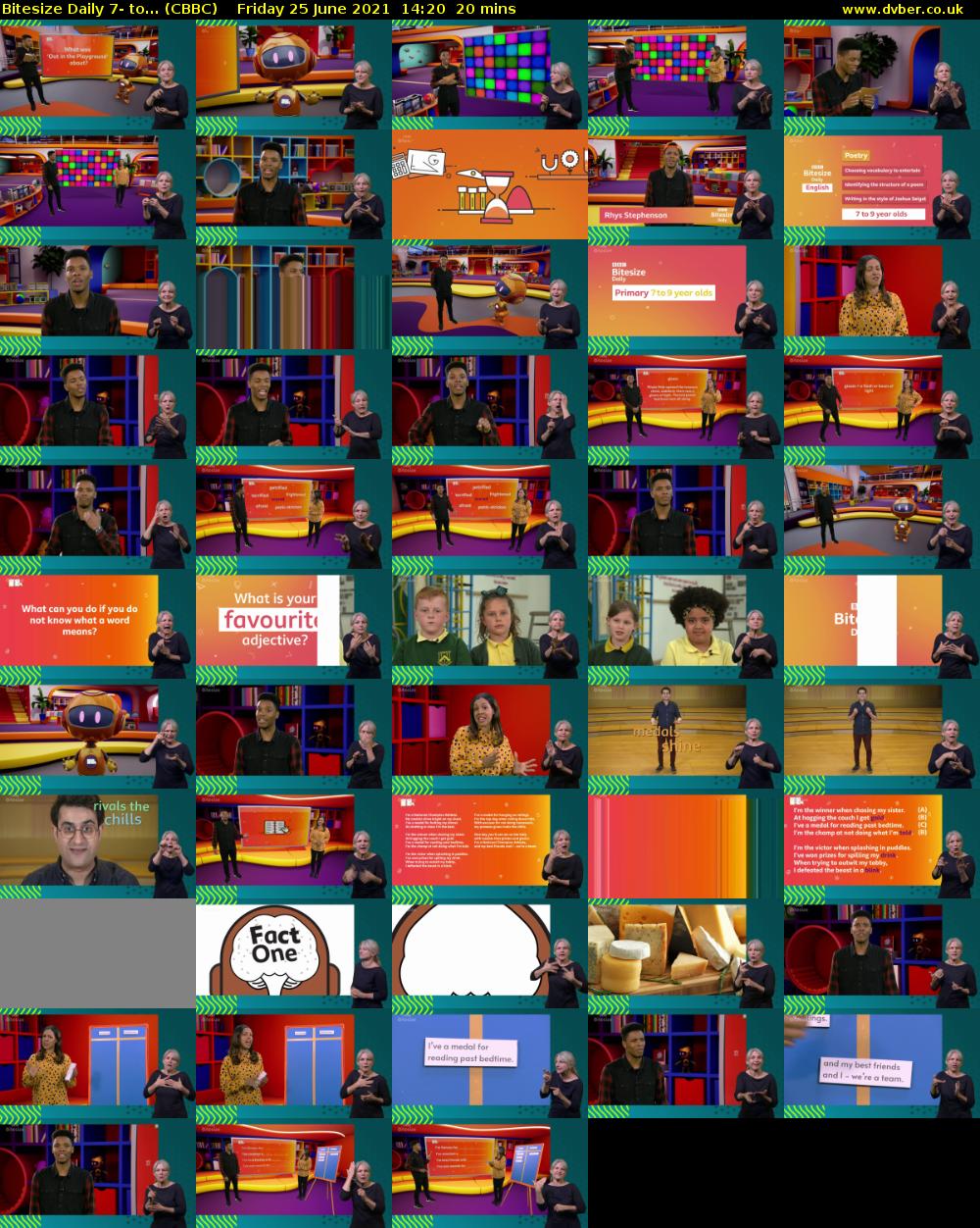 Bitesize Daily 7- to... (CBBC) Friday 25 June 2021 14:20 - 14:40