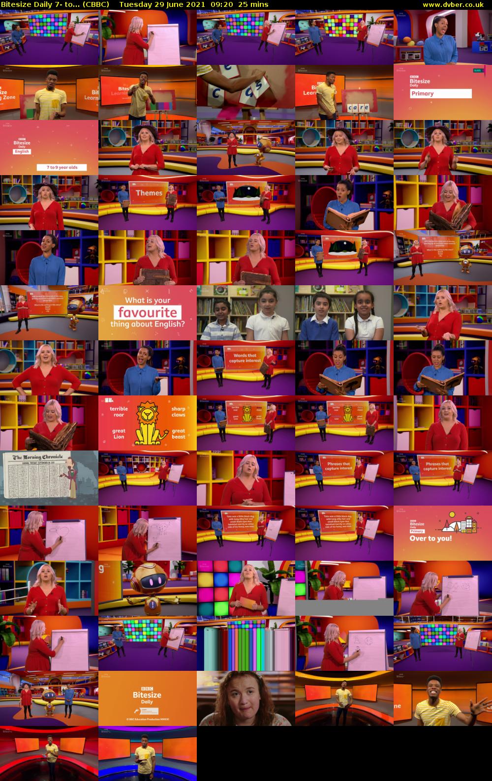 Bitesize Daily 7- to... (CBBC) Tuesday 29 June 2021 09:20 - 09:45