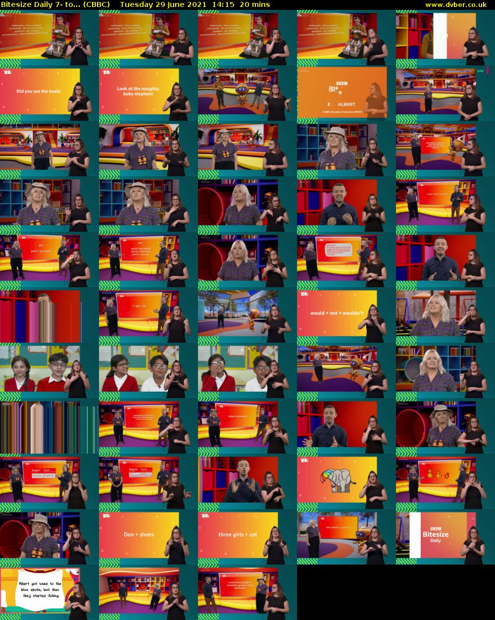 Bitesize Daily 7- to... (CBBC) Tuesday 29 June 2021 14:15 - 14:35