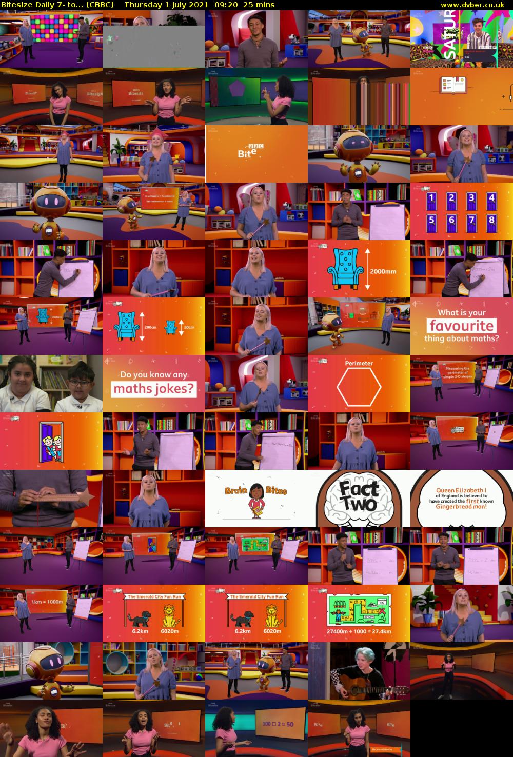 Bitesize Daily 7- to... (CBBC) Thursday 1 July 2021 09:20 - 09:45