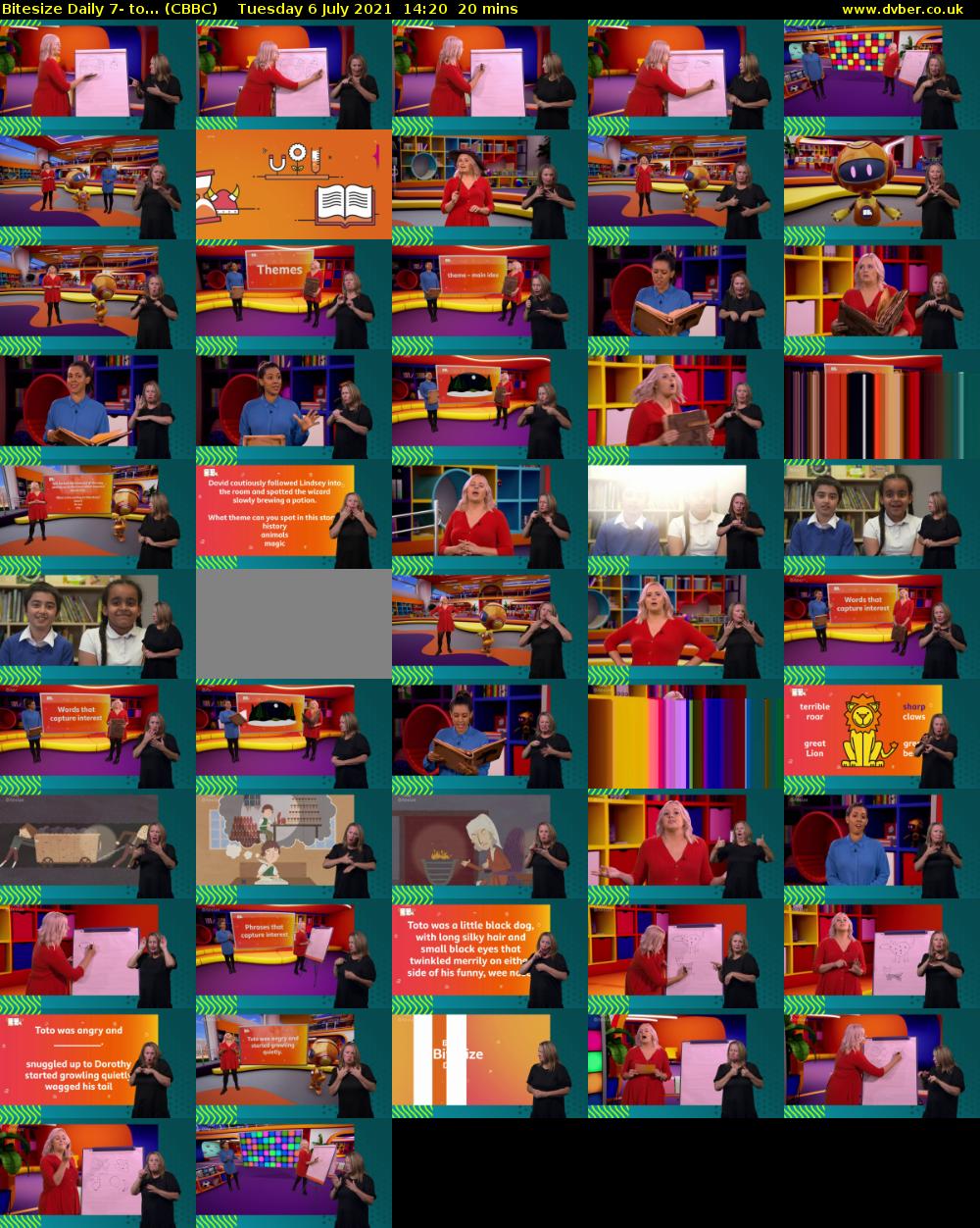 Bitesize Daily 7- to... (CBBC) Tuesday 6 July 2021 14:20 - 14:40