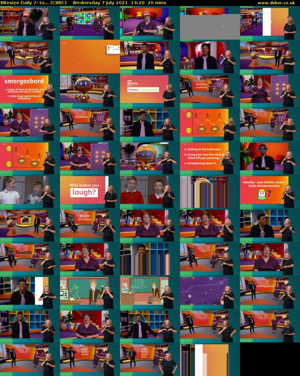 Bitesize Daily 7- to... (CBBC) Wednesday 7 July 2021 14:20 - 14:40