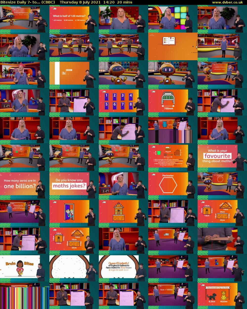 Bitesize Daily 7- to... (CBBC) Thursday 8 July 2021 14:20 - 14:40