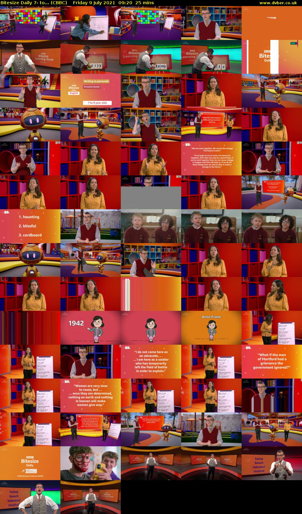 Bitesize Daily 7- to... (CBBC) Friday 9 July 2021 09:20 - 09:45