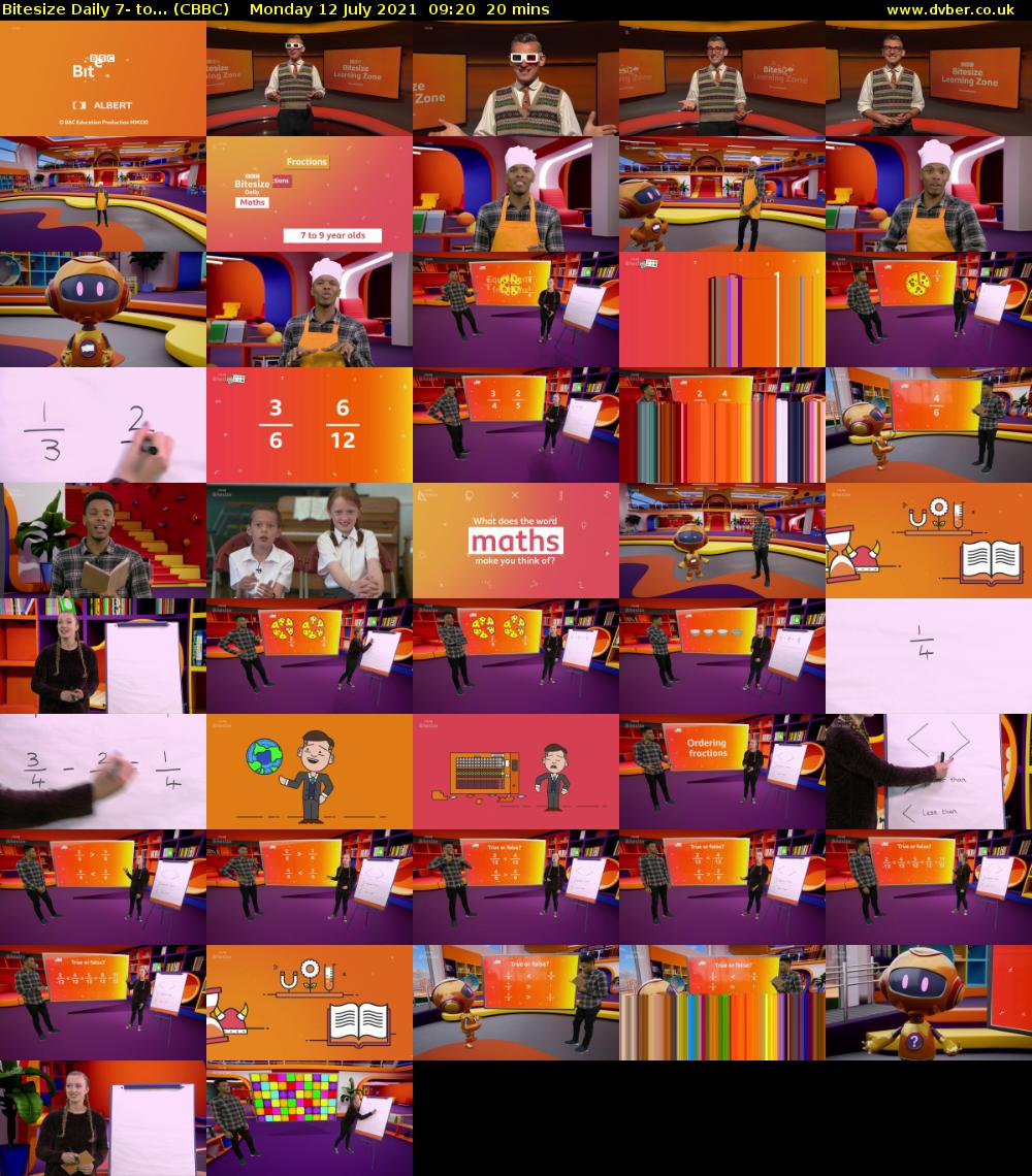 Bitesize Daily 7- to... (CBBC) Monday 12 July 2021 09:20 - 09:40