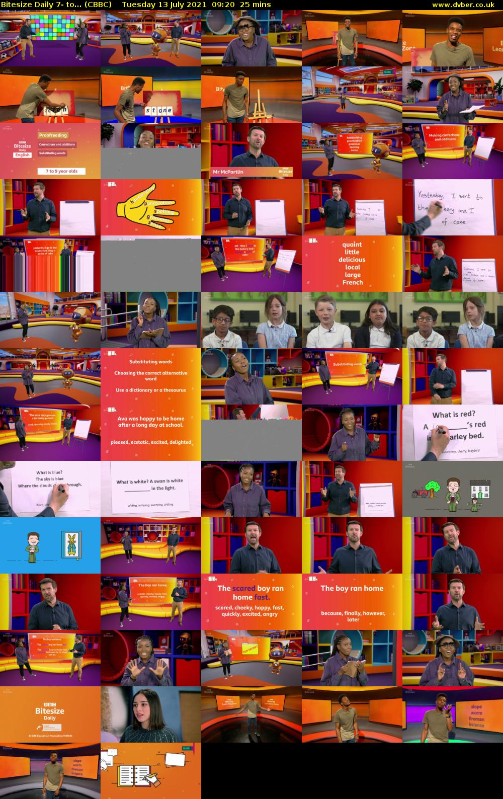 Bitesize Daily 7- to... (CBBC) Tuesday 13 July 2021 09:20 - 09:45