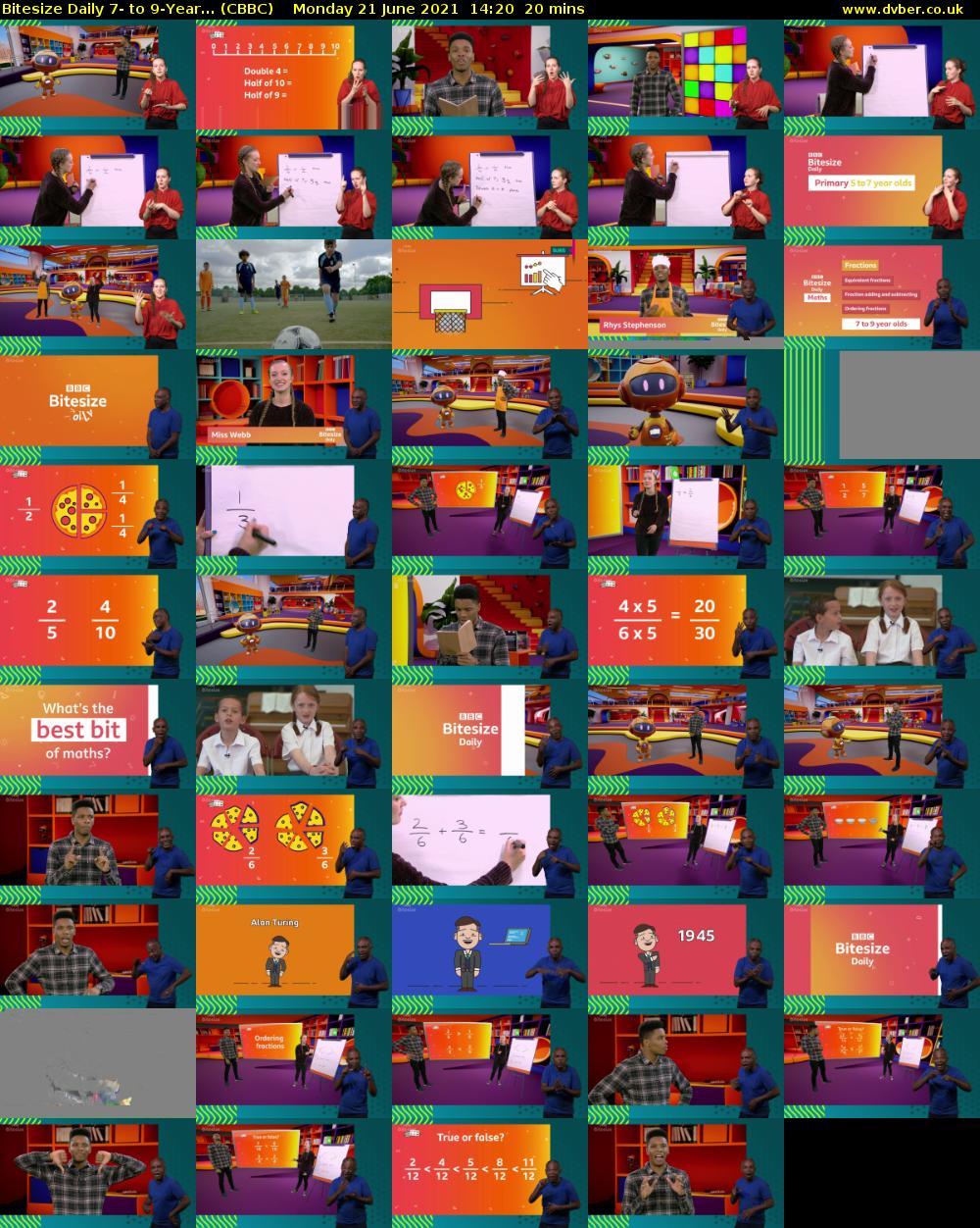 Bitesize Daily 7- to 9-Year... (CBBC) Monday 21 June 2021 14:20 - 14:40