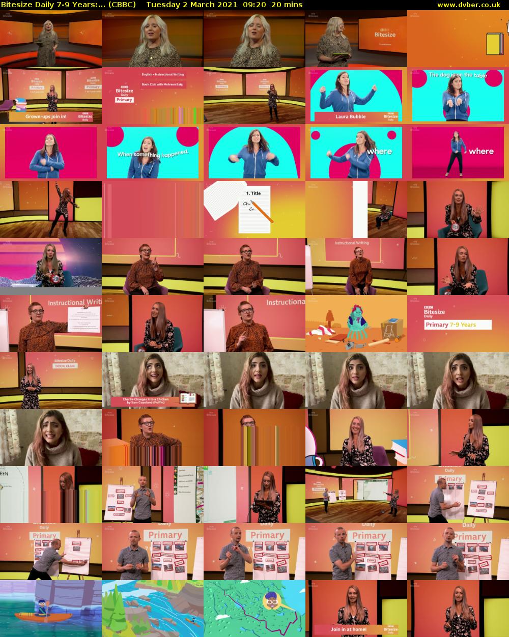 Bitesize Daily 7-9 Years:... (CBBC) Tuesday 2 March 2021 09:20 - 09:40