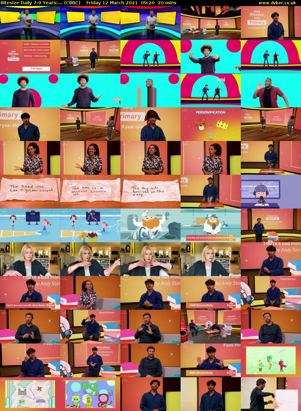 Bitesize Daily 7-9 Years:... (CBBC) Friday 12 March 2021 09:20 - 09:40