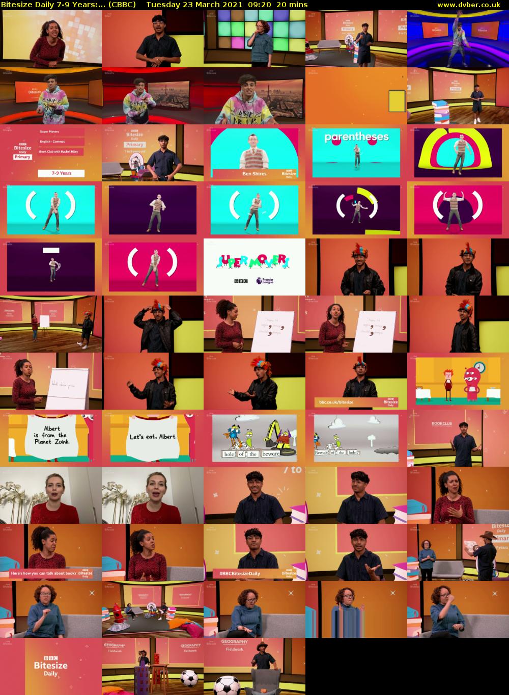 Bitesize Daily 7-9 Years:... (CBBC) Tuesday 23 March 2021 09:20 - 09:40