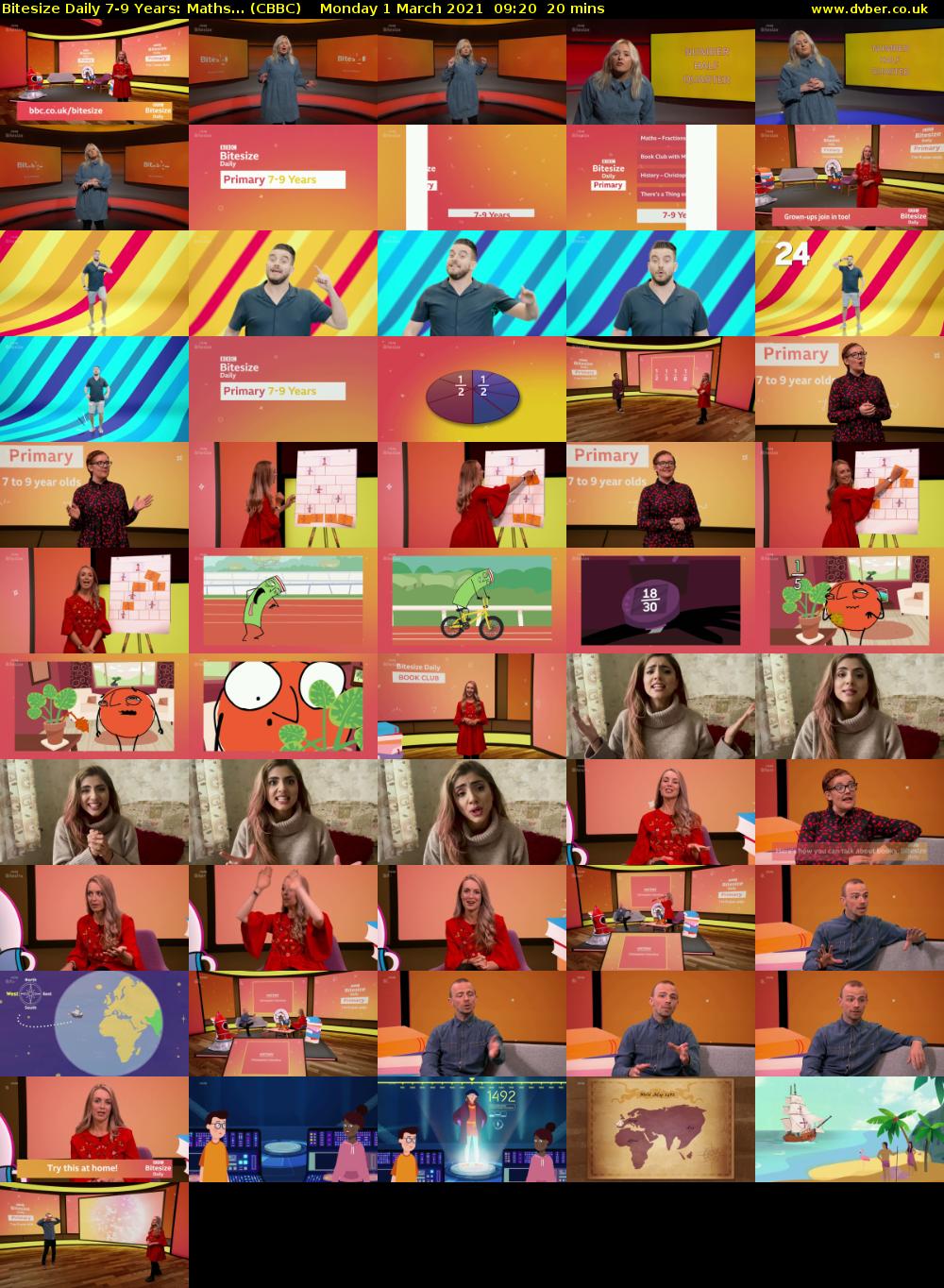 Bitesize Daily 7-9 Years: Maths... (CBBC) Monday 1 March 2021 09:20 - 09:40