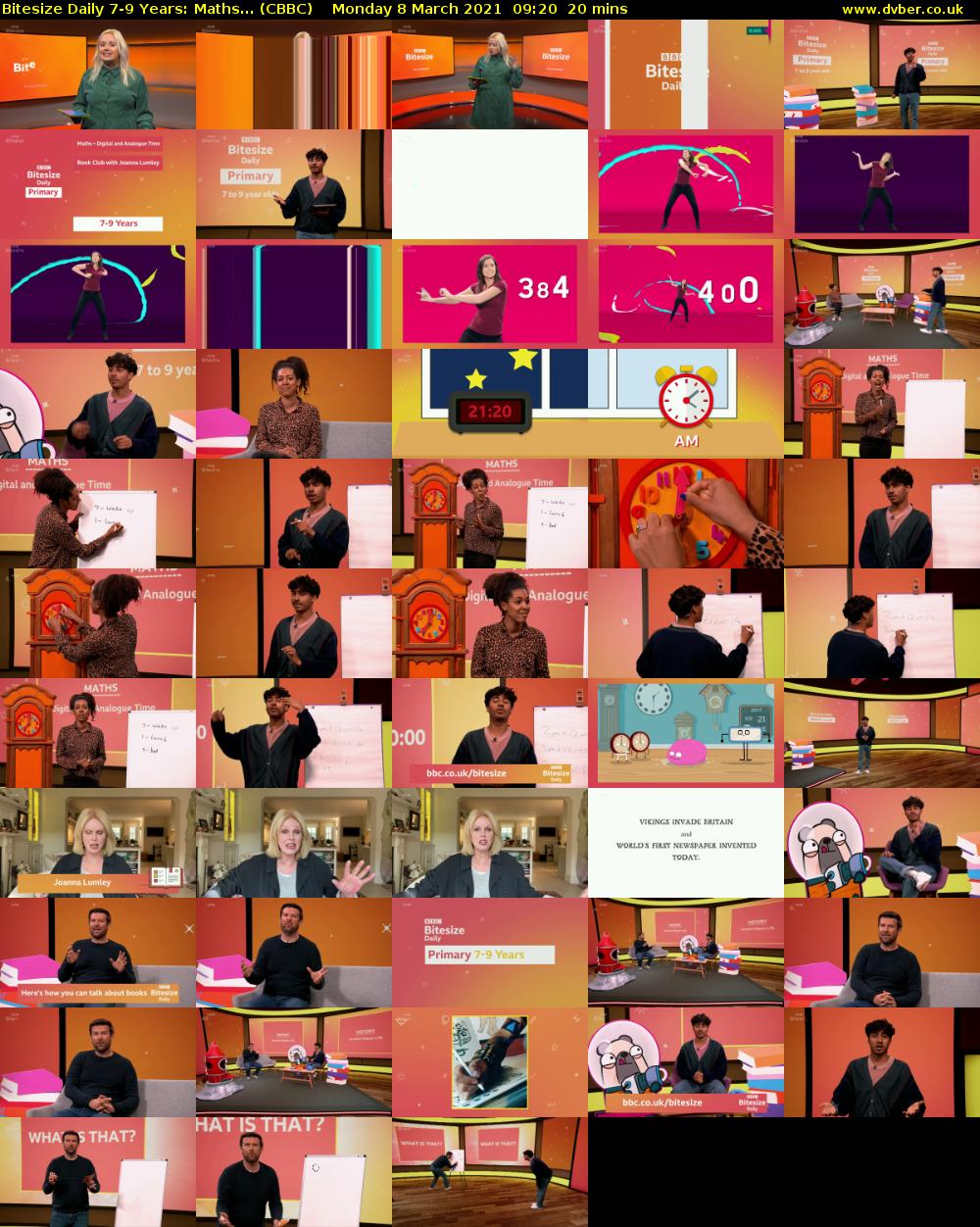 Bitesize Daily 7-9 Years: Maths... (CBBC) Monday 8 March 2021 09:20 - 09:40