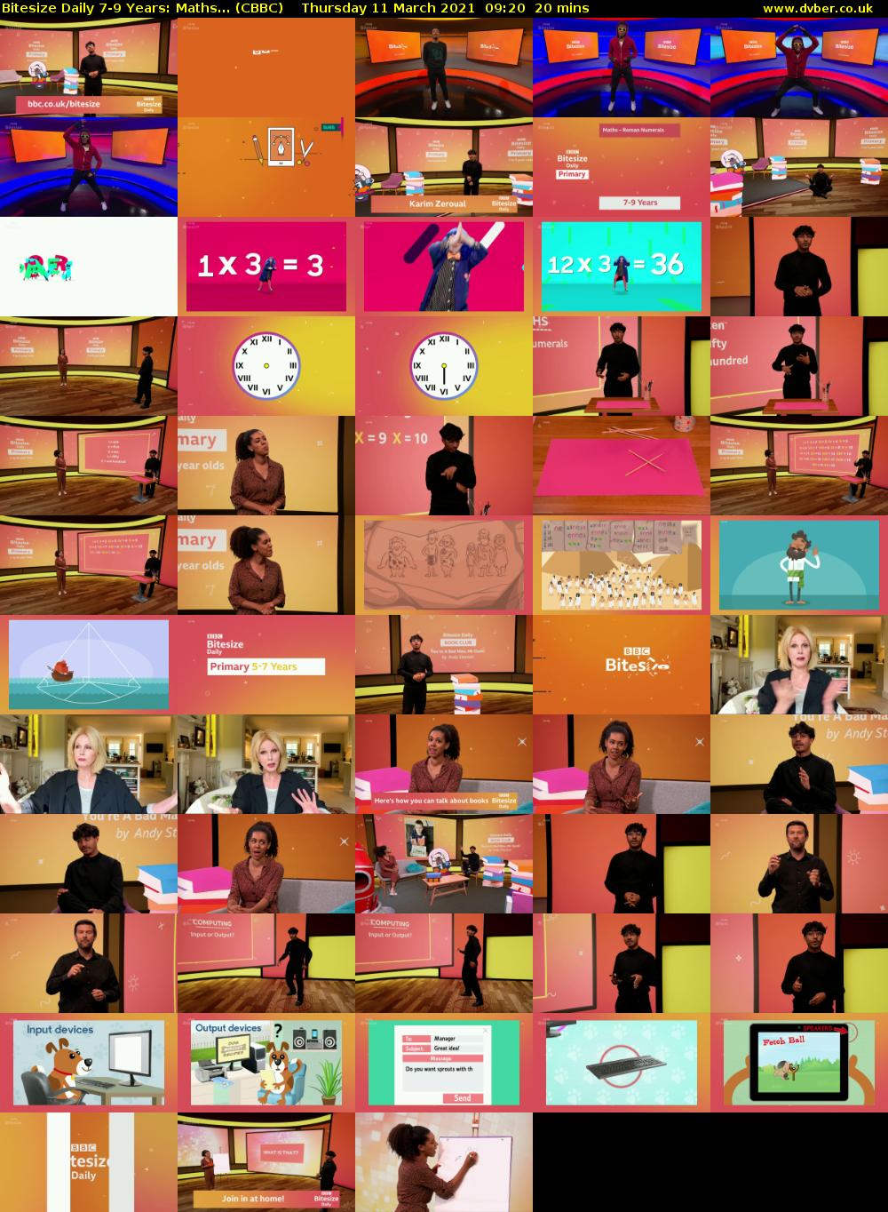 Bitesize Daily 7-9 Years: Maths... (CBBC) Thursday 11 March 2021 09:20 - 09:40