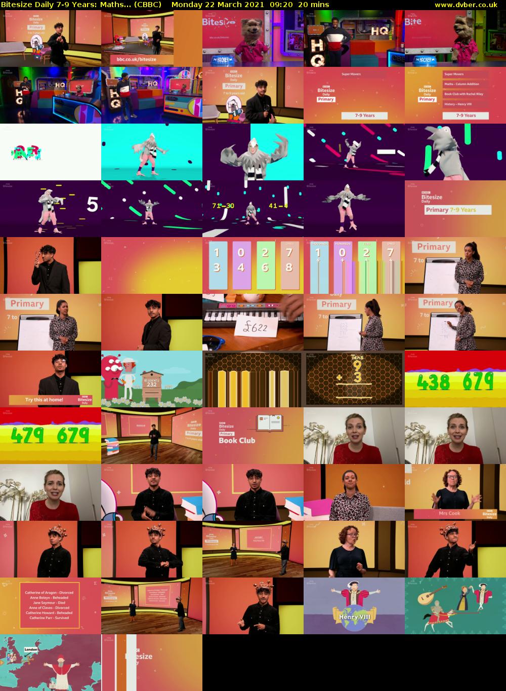 Bitesize Daily 7-9 Years: Maths... (CBBC) Monday 22 March 2021 09:20 - 09:40