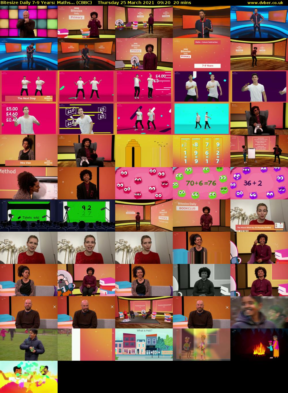 Bitesize Daily 7-9 Years: Maths... (CBBC) Thursday 25 March 2021 09:20 - 09:40