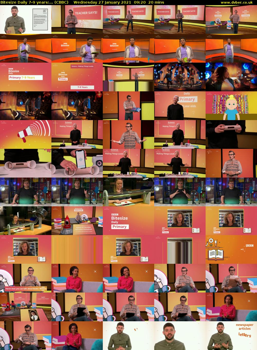 Bitesize Daily 7-9 years:... (CBBC) Wednesday 27 January 2021 09:20 - 09:40