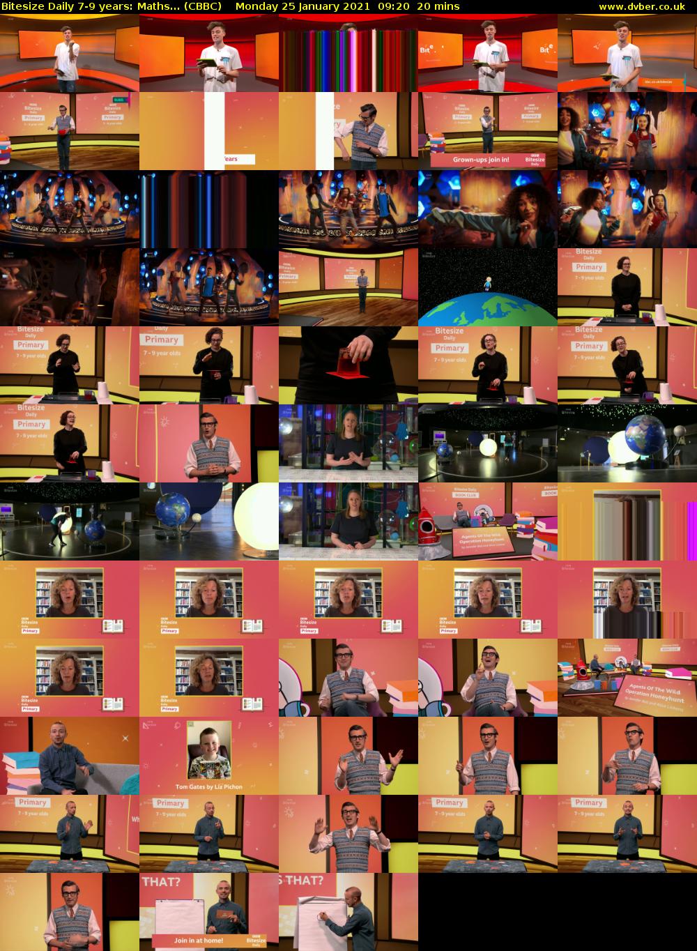 Bitesize Daily 7-9 years: Maths... (CBBC) Monday 25 January 2021 09:20 - 09:40
