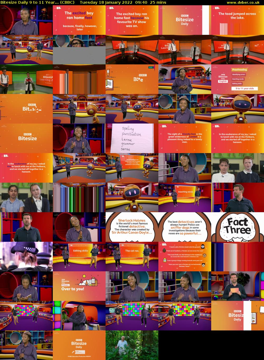 Bitesize Daily 9 to 11 Year... (CBBC) Tuesday 18 January 2022 09:40 - 10:05