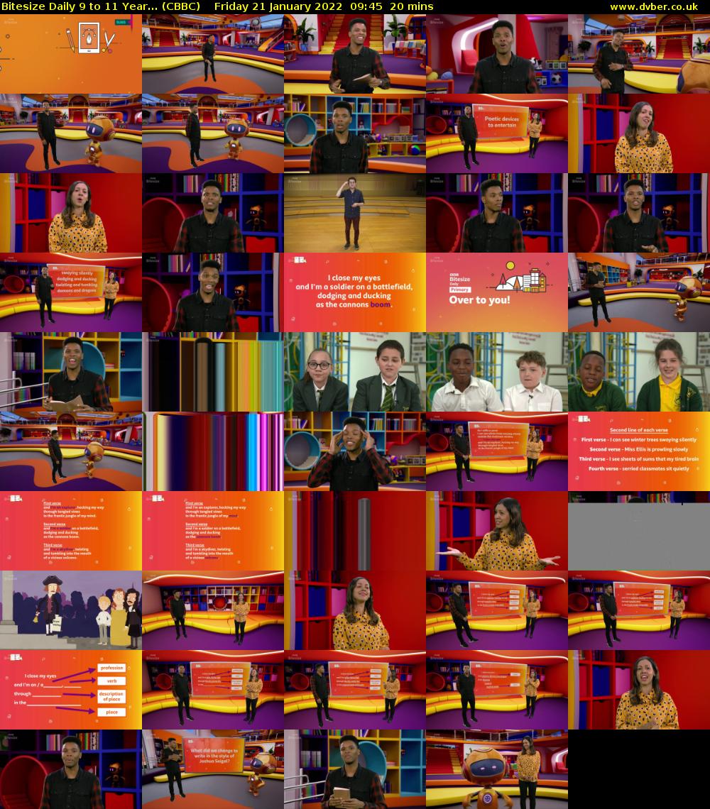 Bitesize Daily 9 to 11 Year... (CBBC) Friday 21 January 2022 09:45 - 10:05