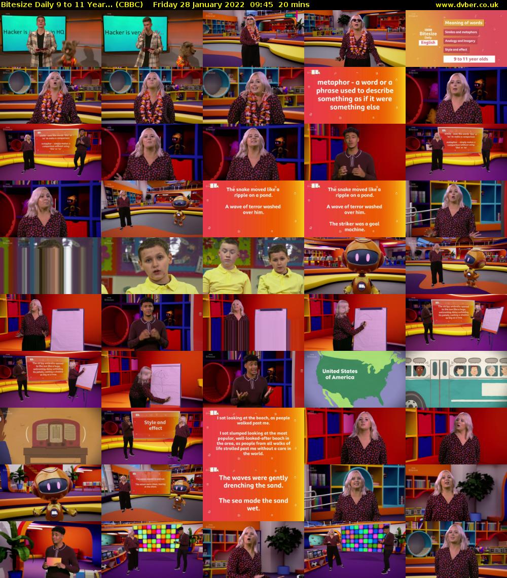 Bitesize Daily 9 to 11 Year... (CBBC) Friday 28 January 2022 09:45 - 10:05