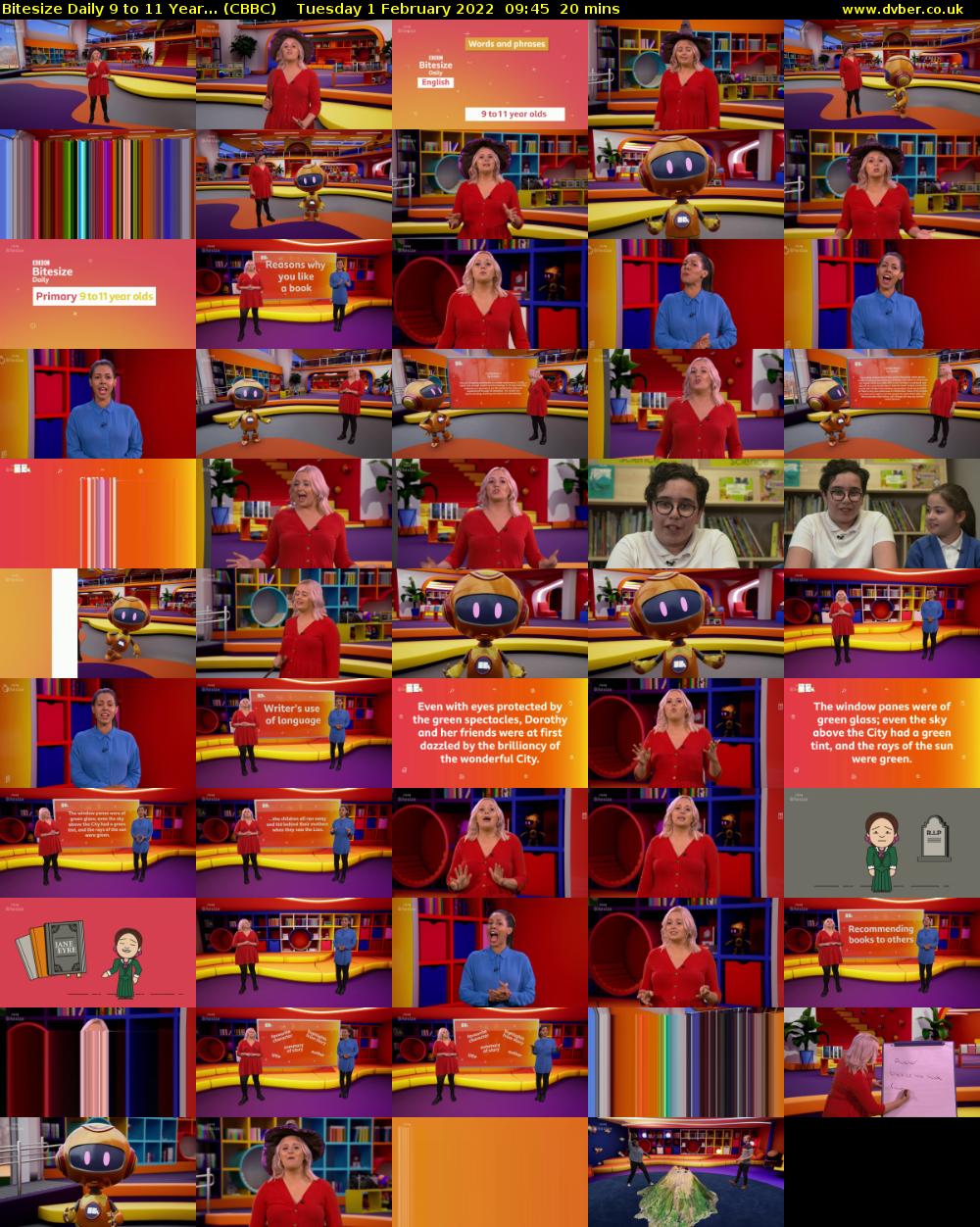 Bitesize Daily 9 to 11 Year... (CBBC) Tuesday 1 February 2022 09:45 - 10:05