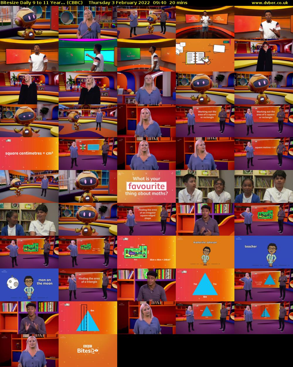 Bitesize Daily 9 to 11 Year... (CBBC) Thursday 3 February 2022 09:40 - 10:00