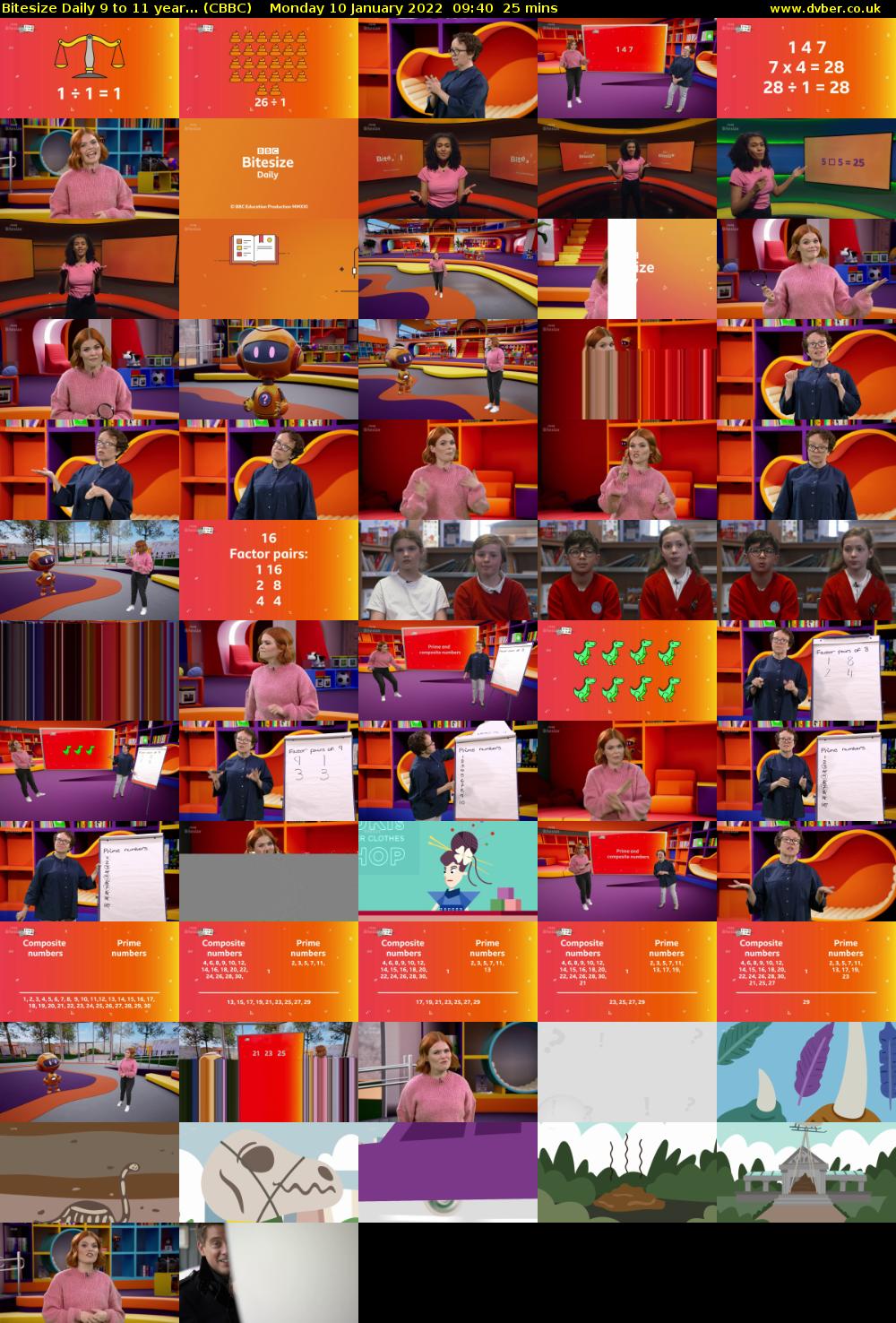 Bitesize Daily 9 to 11 year... (CBBC) Monday 10 January 2022 09:40 - 10:05