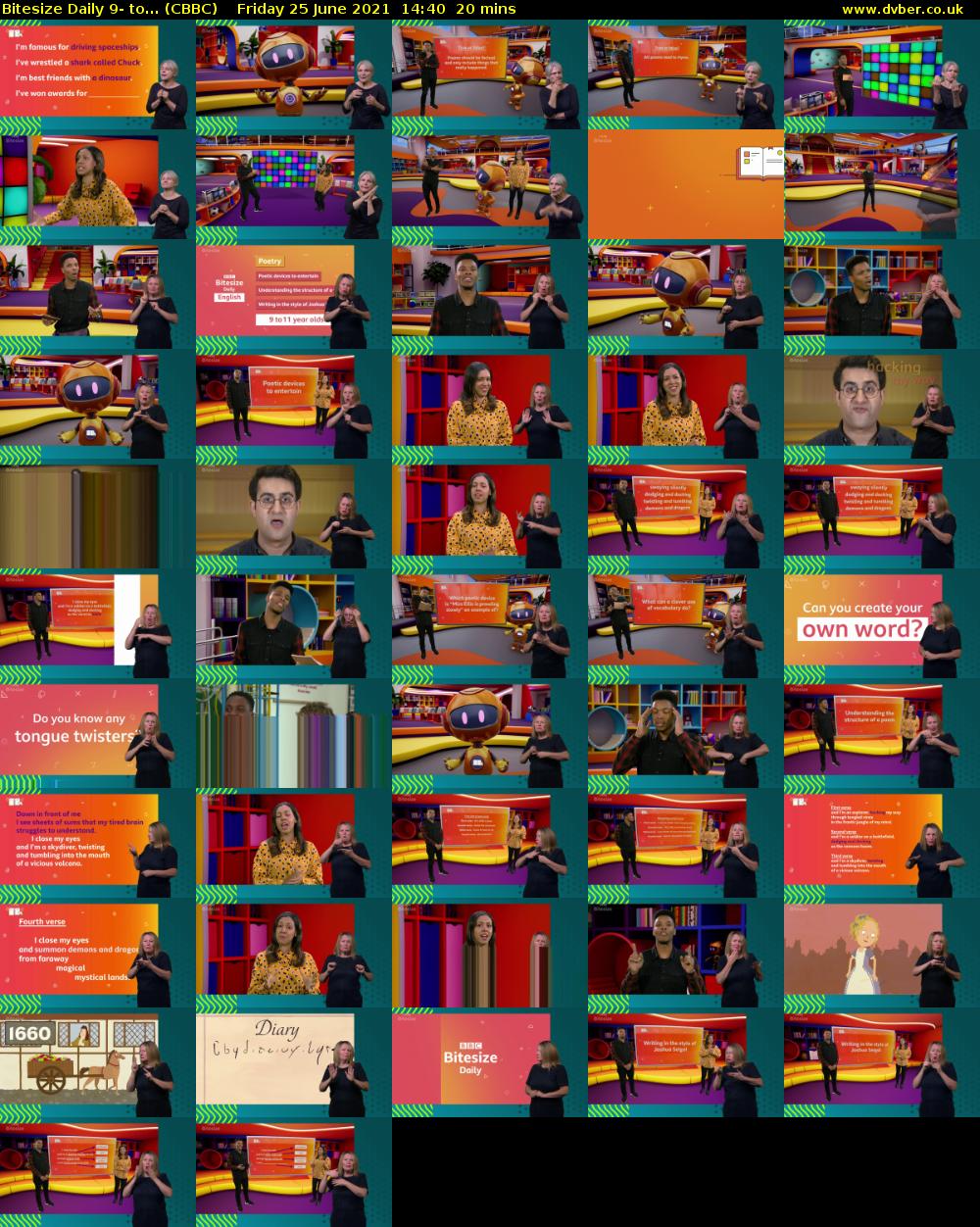 Bitesize Daily 9- to... (CBBC) Friday 25 June 2021 14:40 - 15:00