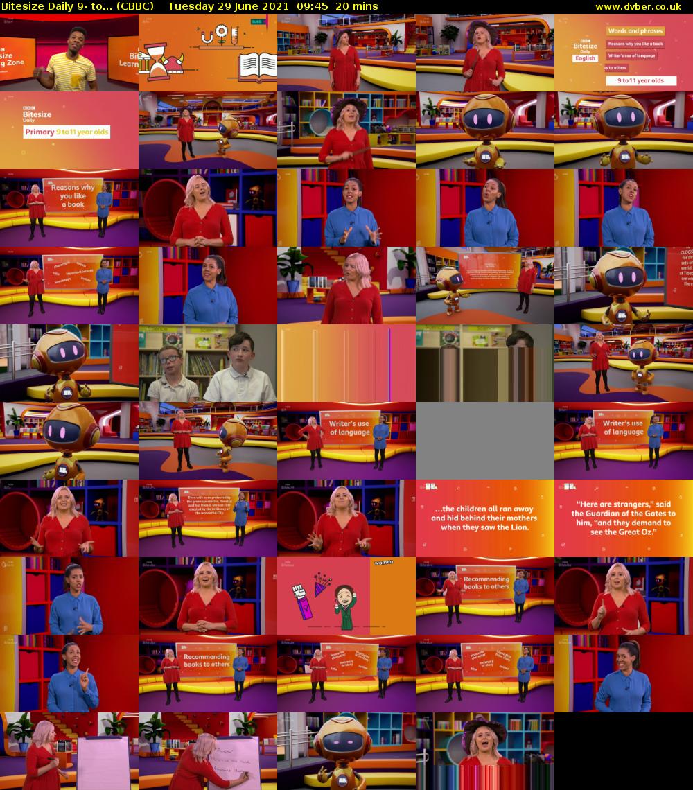 Bitesize Daily 9- to... (CBBC) Tuesday 29 June 2021 09:45 - 10:05