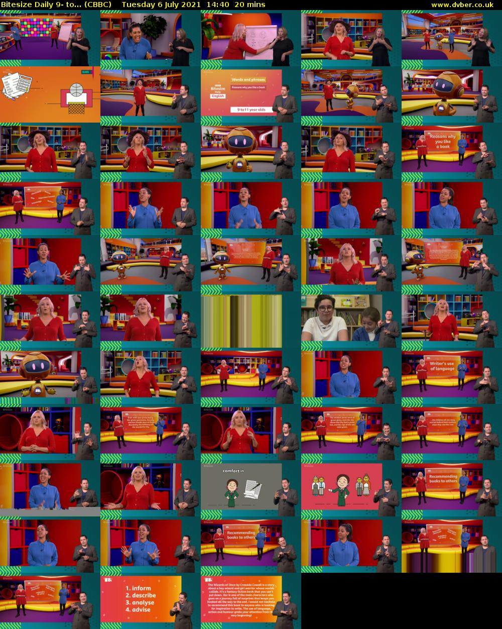 Bitesize Daily 9- to... (CBBC) Tuesday 6 July 2021 14:40 - 15:00