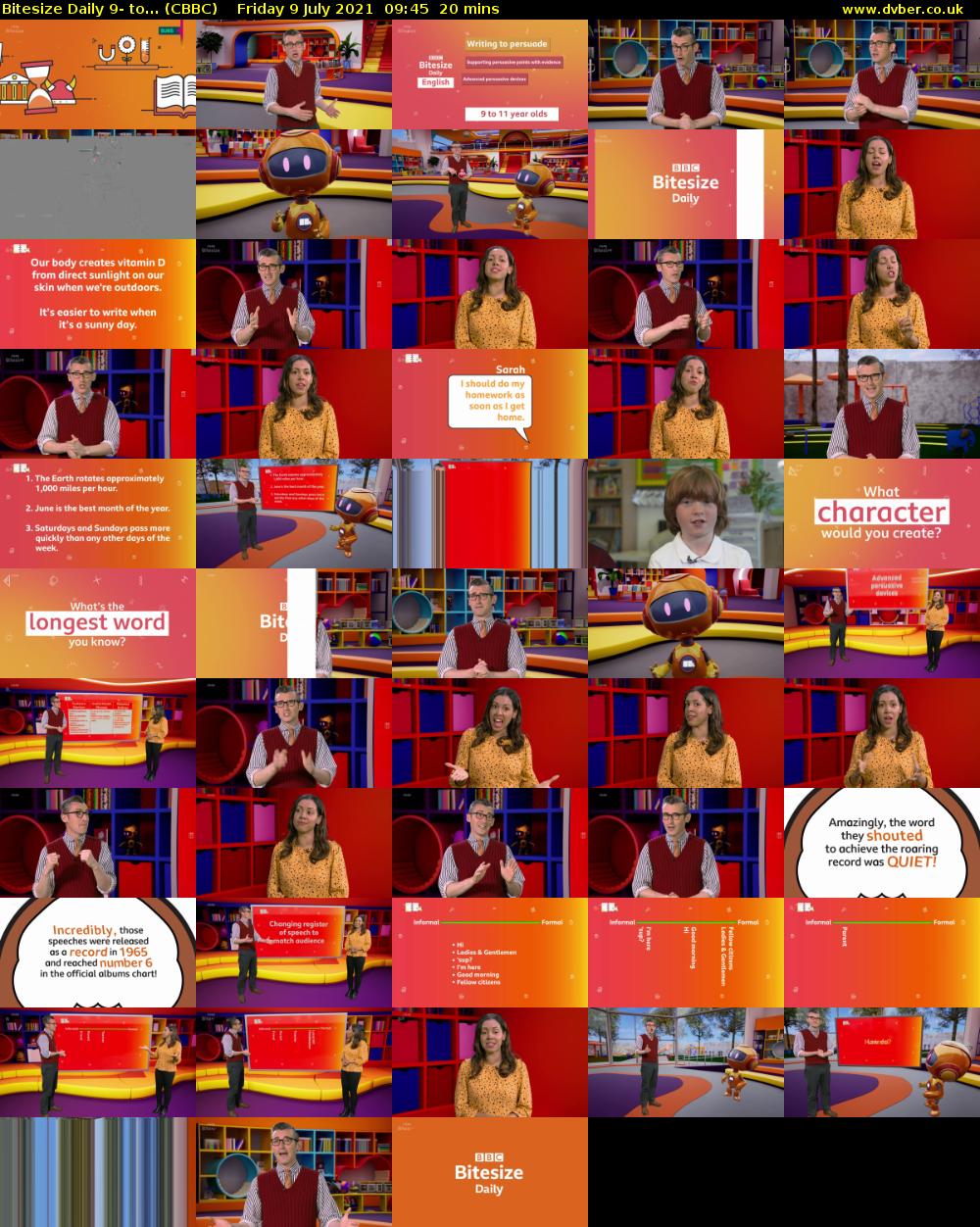 Bitesize Daily 9- to... (CBBC) Friday 9 July 2021 09:45 - 10:05