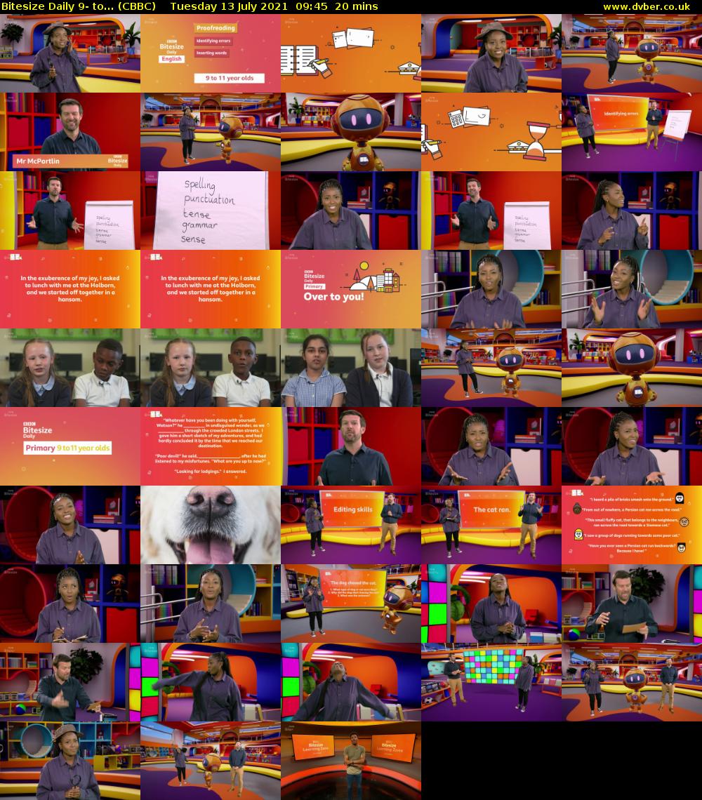 Bitesize Daily 9- to... (CBBC) Tuesday 13 July 2021 09:45 - 10:05