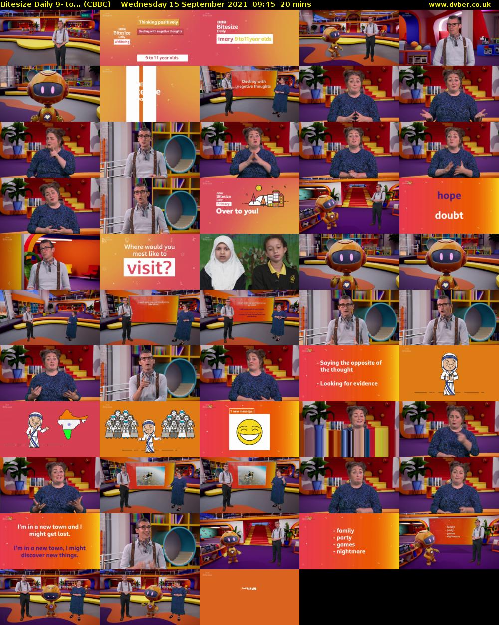 Bitesize Daily 9- to... (CBBC) Wednesday 15 September 2021 09:45 - 10:05