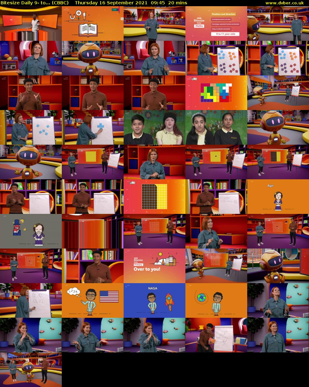 Bitesize Daily 9- to... (CBBC) Thursday 16 September 2021 09:45 - 10:05