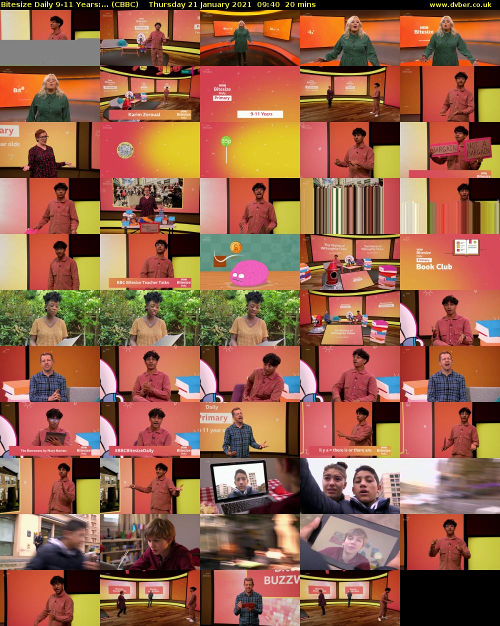Bitesize Daily 9-11 Years:... (CBBC) Thursday 21 January 2021 09:40 - 10:00