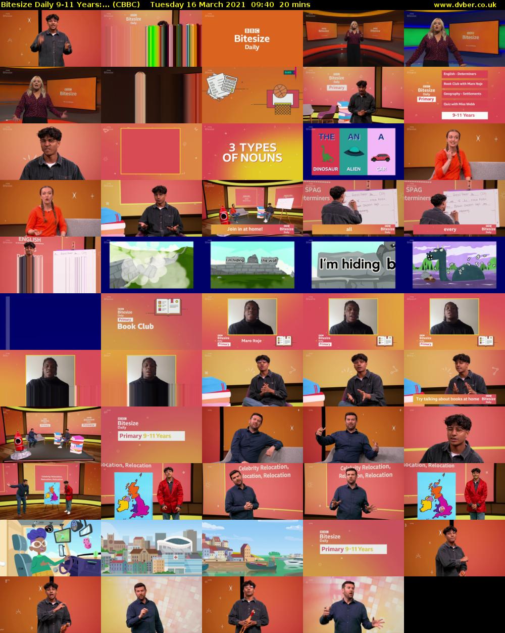 Bitesize Daily 9-11 Years:... (CBBC) Tuesday 16 March 2021 09:40 - 10:00