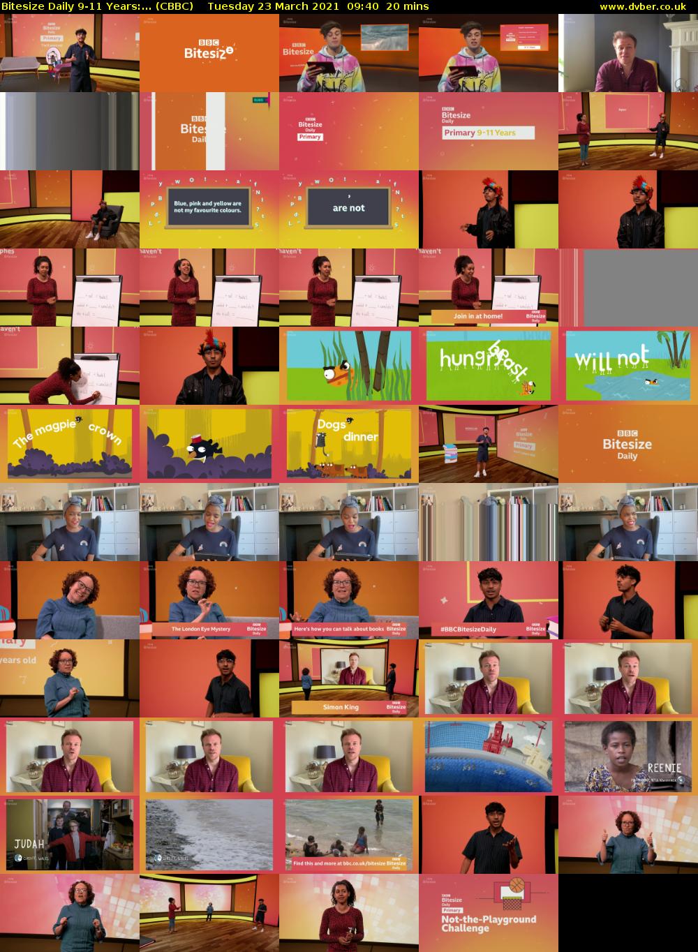 Bitesize Daily 9-11 Years:... (CBBC) Tuesday 23 March 2021 09:40 - 10:00