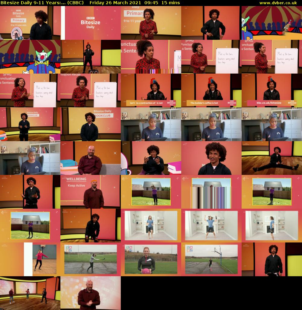 Bitesize Daily 9-11 Years:... (CBBC) Friday 26 March 2021 09:45 - 10:00