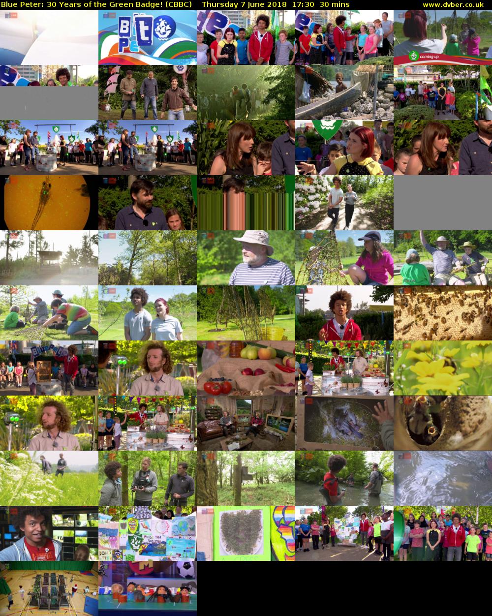 Blue Peter: 30 Years of the Green Badge! (CBBC) Thursday 7 June 2018 17:30 - 18:00