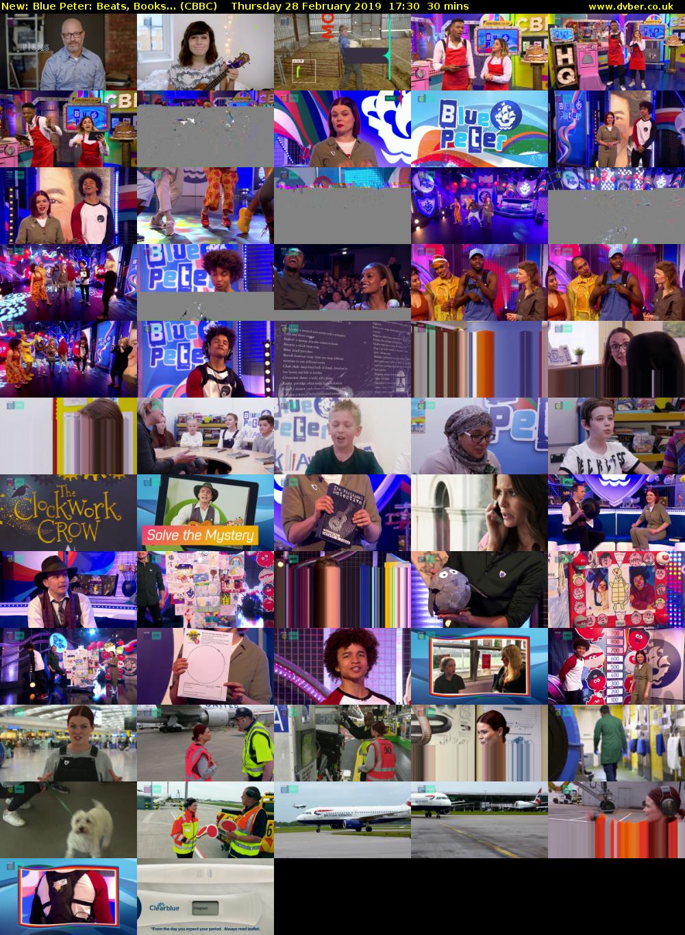 Blue Peter: Beats, Books... (CBBC) Thursday 28 February 2019 17:30 - 18:00