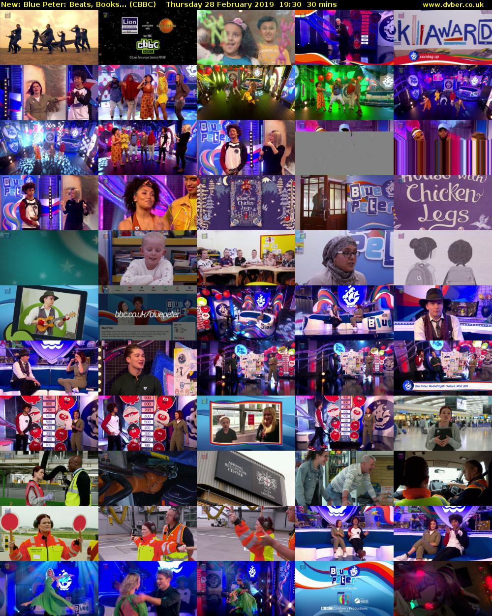 Blue Peter: Beats, Books... (CBBC) Thursday 28 February 2019 19:30 - 20:00