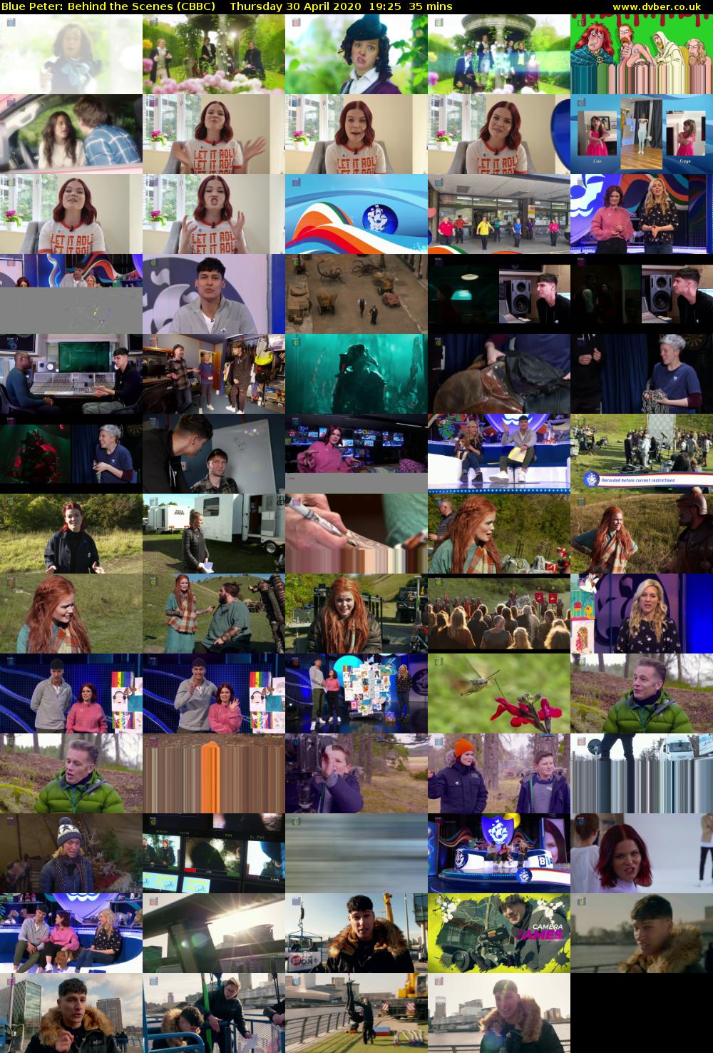 Blue Peter: Behind the Scenes (CBBC) Thursday 30 April 2020 19:25 - 20:00