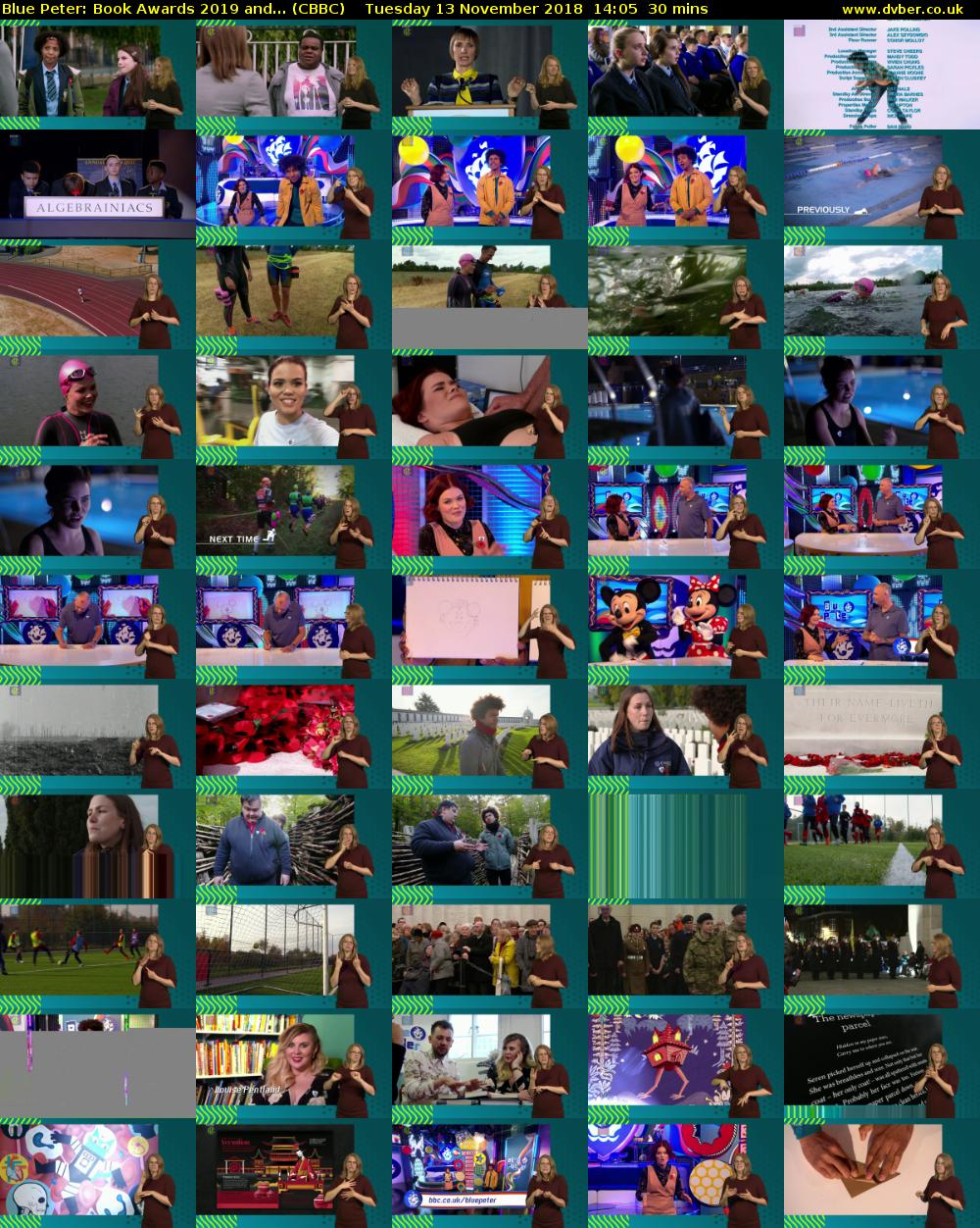 Blue Peter: Book Awards 2019 and... (CBBC) Tuesday 13 November 2018 14:05 - 14:35