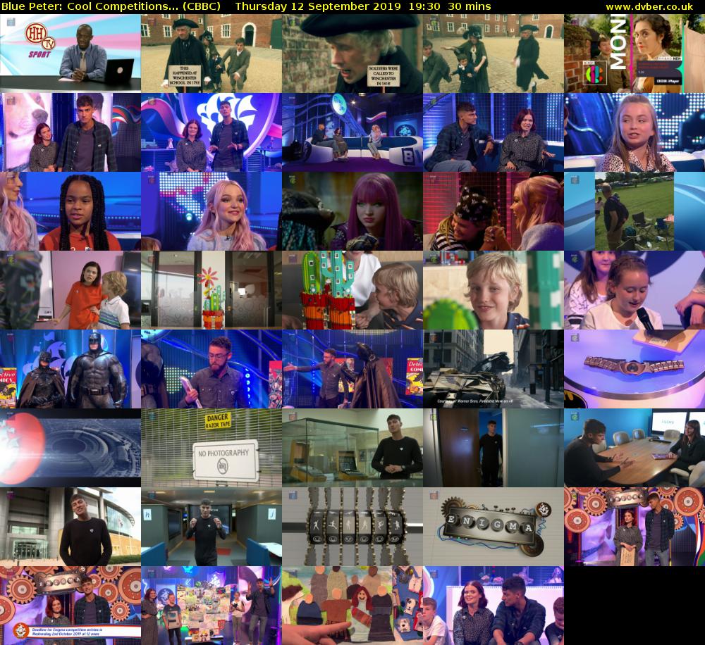 Blue Peter: Cool Competitions... (CBBC) Thursday 12 September 2019 19:30 - 20:00